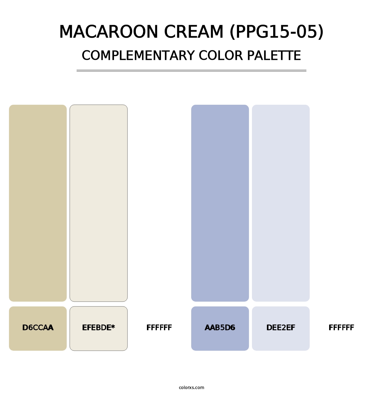 Macaroon Cream (PPG15-05) - Complementary Color Palette