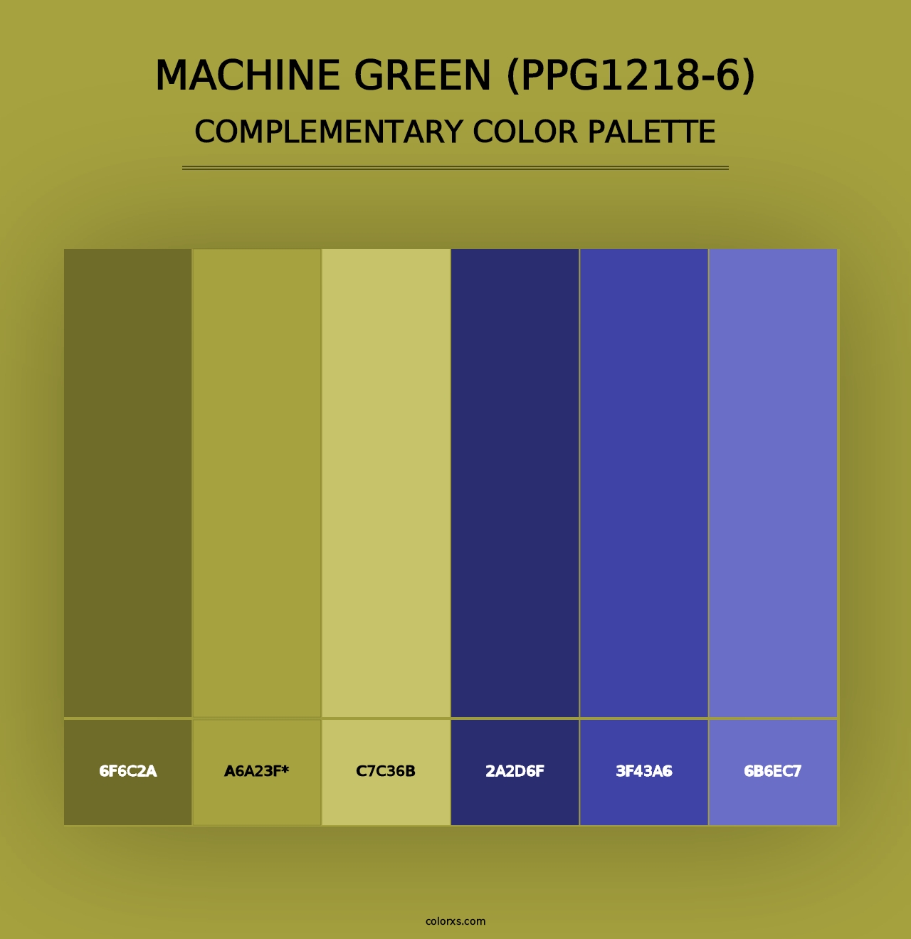 Machine Green (PPG1218-6) - Complementary Color Palette