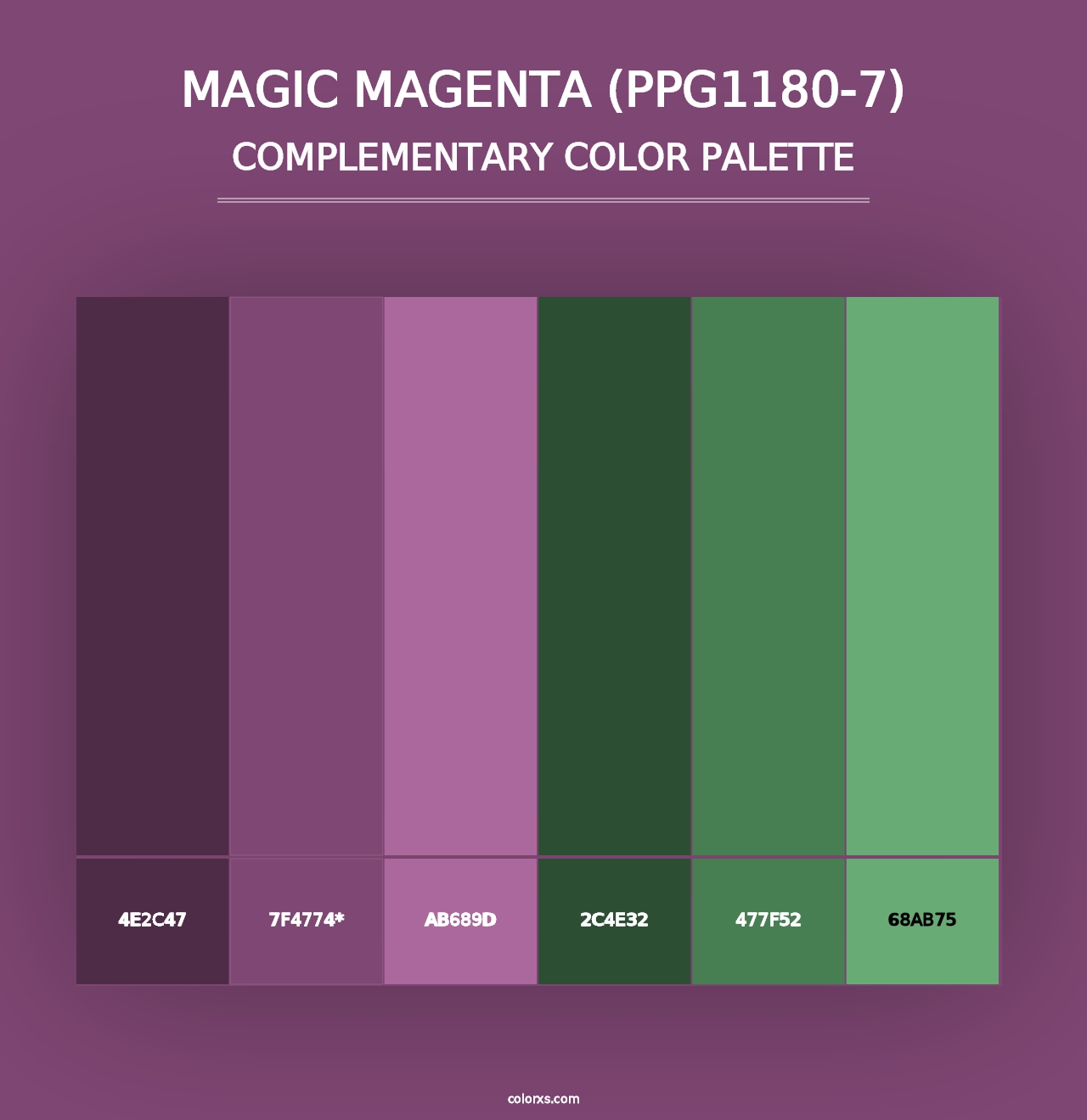 Magic Magenta (PPG1180-7) - Complementary Color Palette