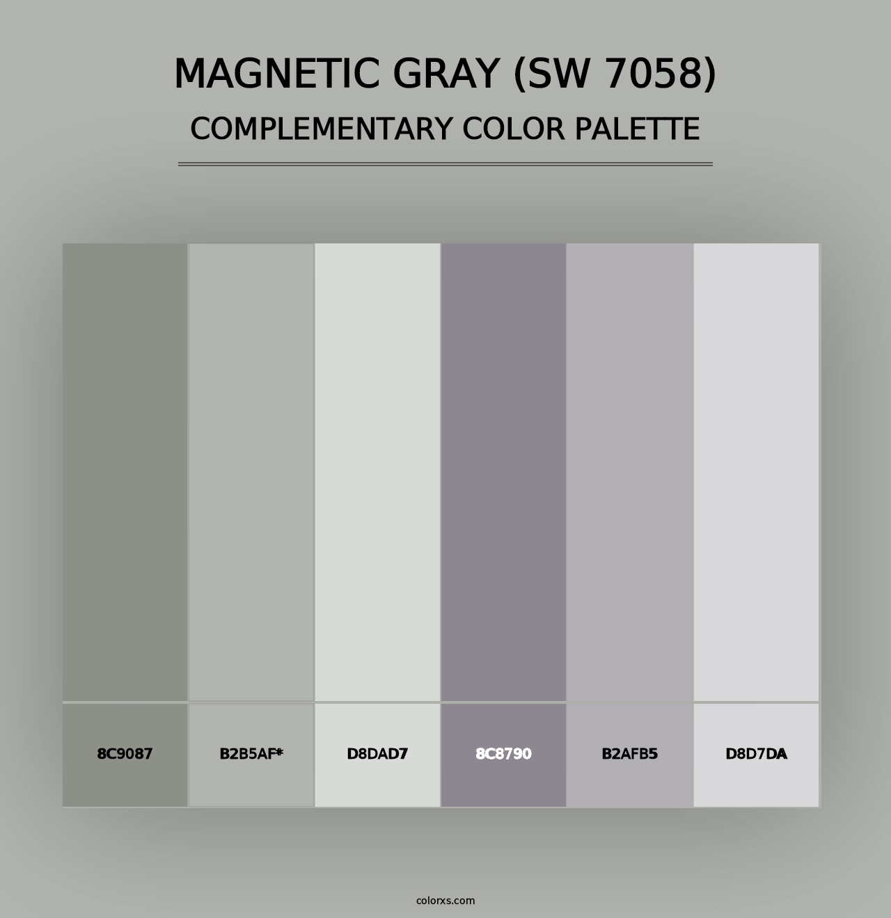 Magnetic Gray (SW 7058) - Complementary Color Palette