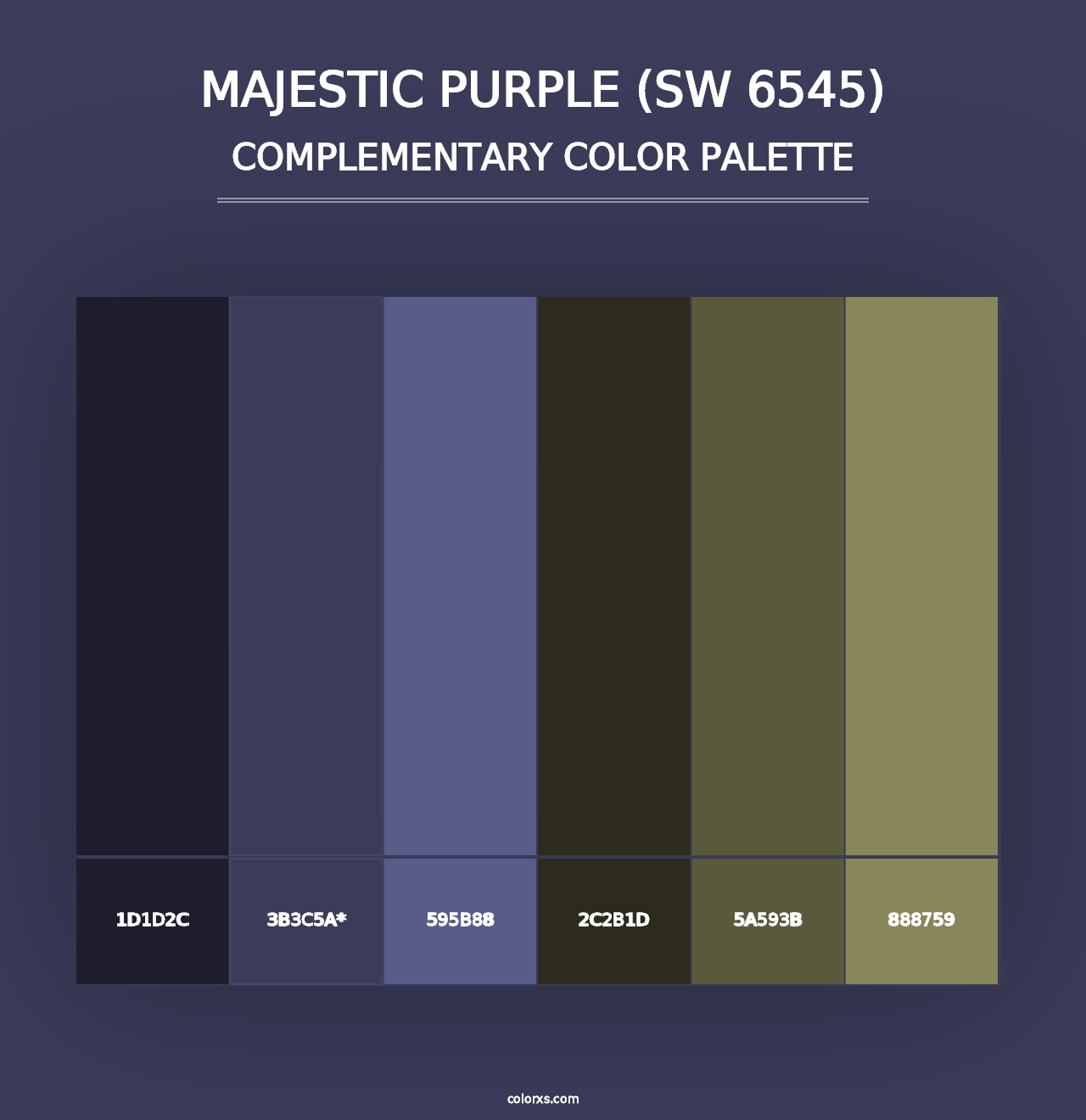 Majestic Purple (SW 6545) - Complementary Color Palette