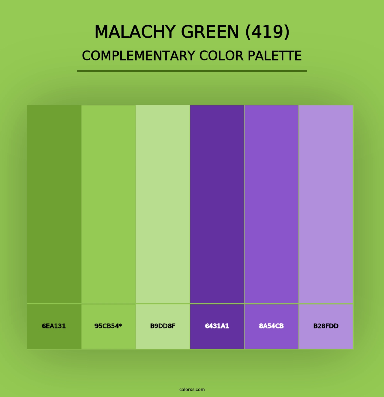 Malachy Green (419) - Complementary Color Palette