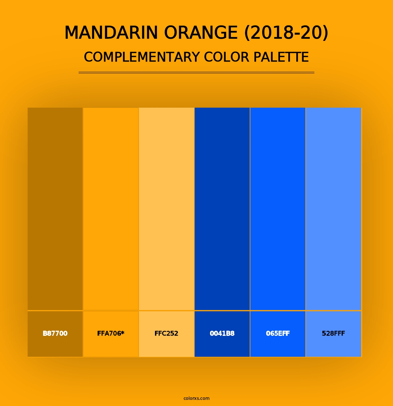 Mandarin Orange (2018-20) - Complementary Color Palette