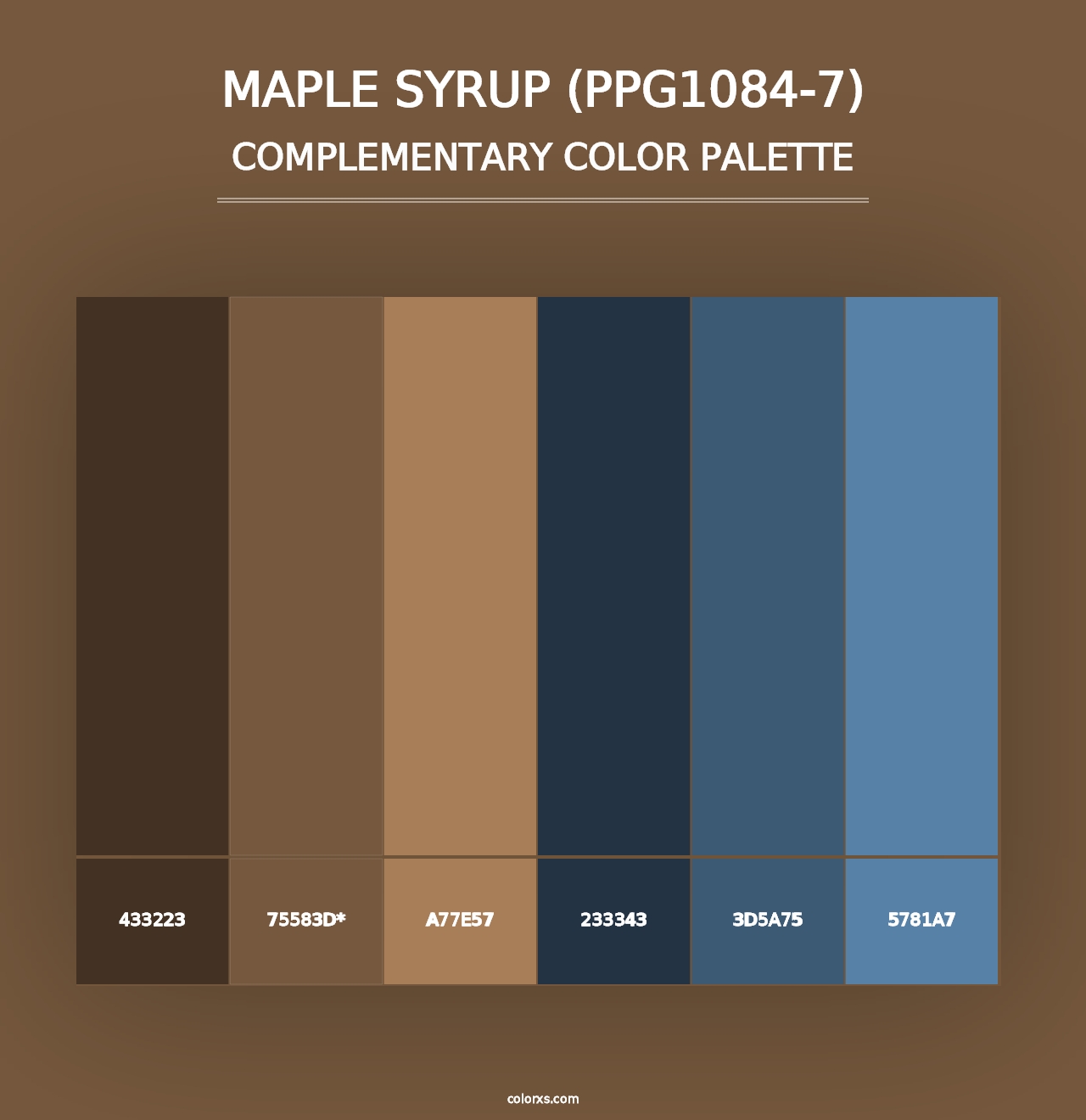 Maple Syrup (PPG1084-7) - Complementary Color Palette