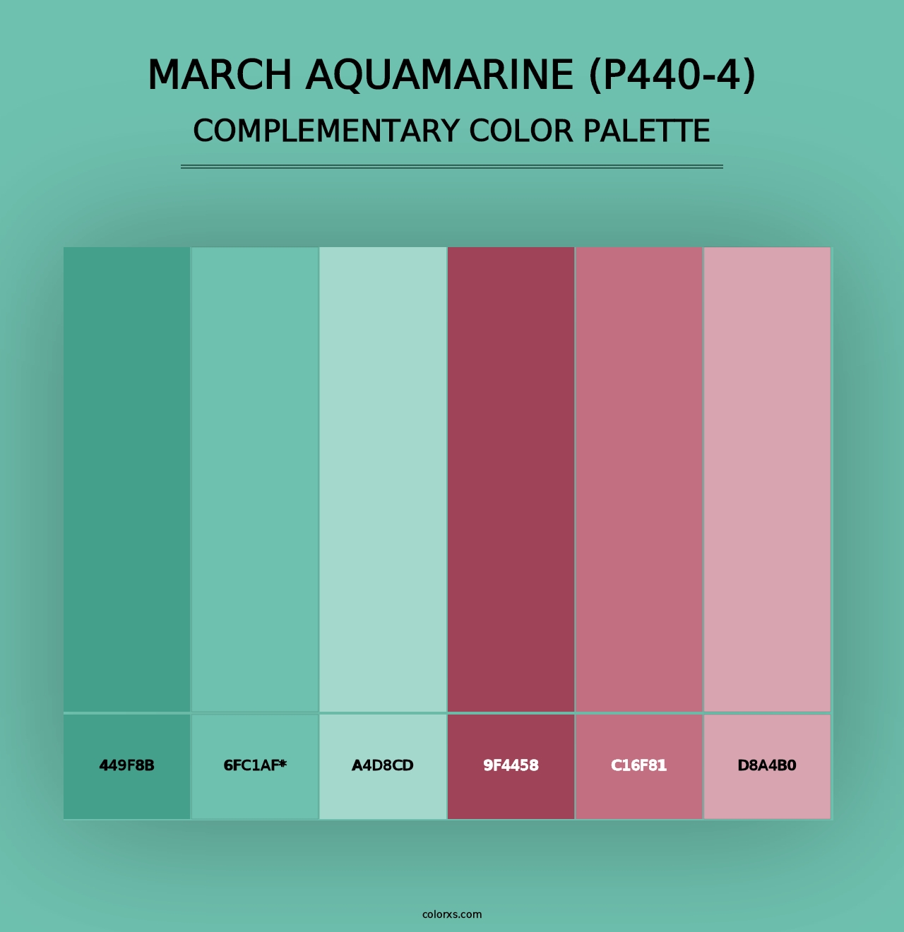 March Aquamarine (P440-4) - Complementary Color Palette