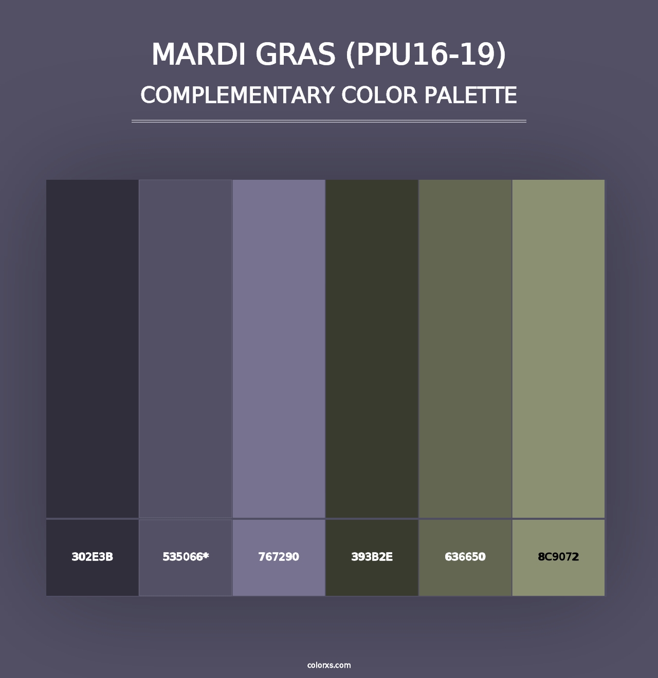 Mardi Gras (PPU16-19) - Complementary Color Palette