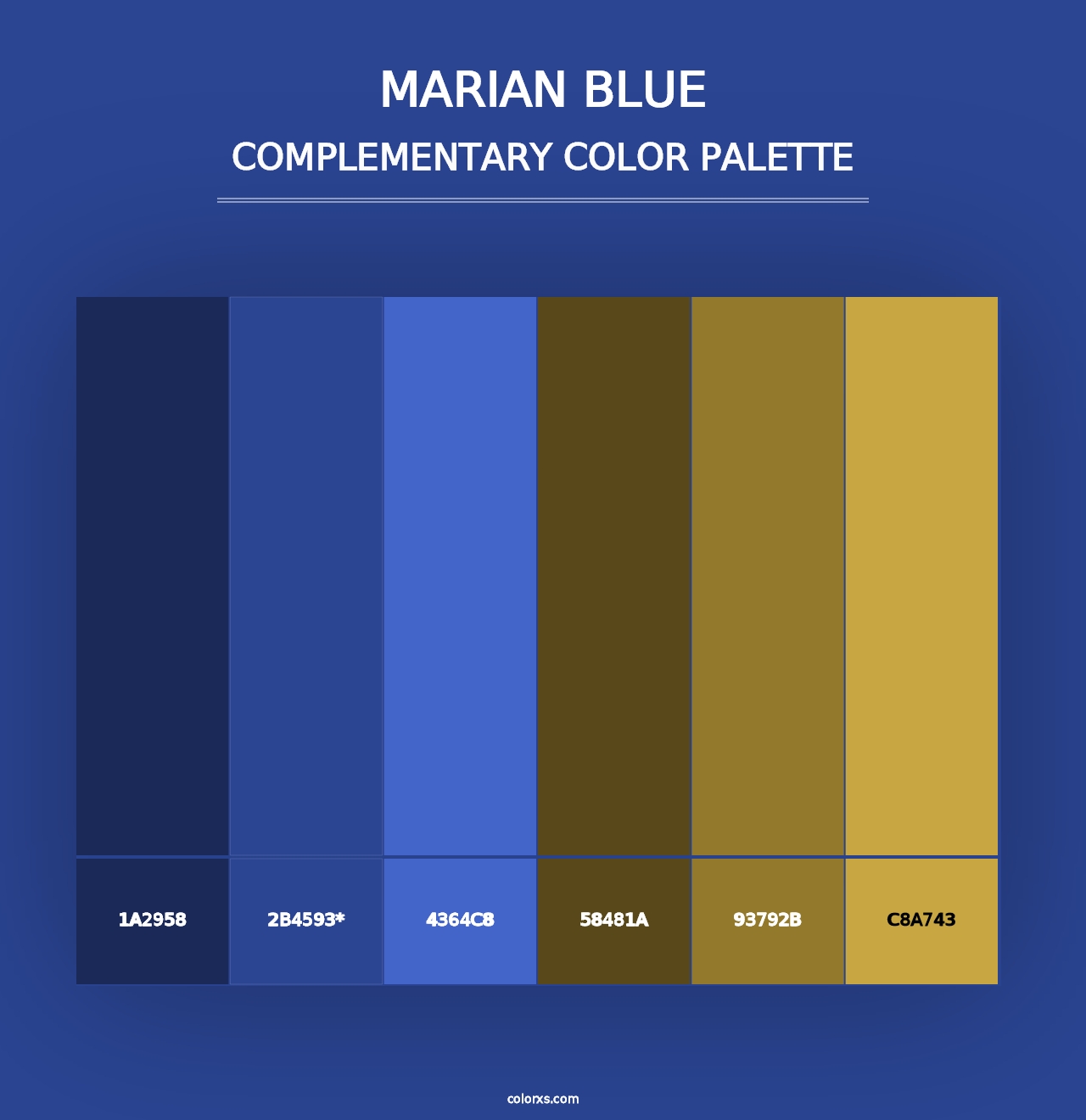 Marian Blue - Complementary Color Palette