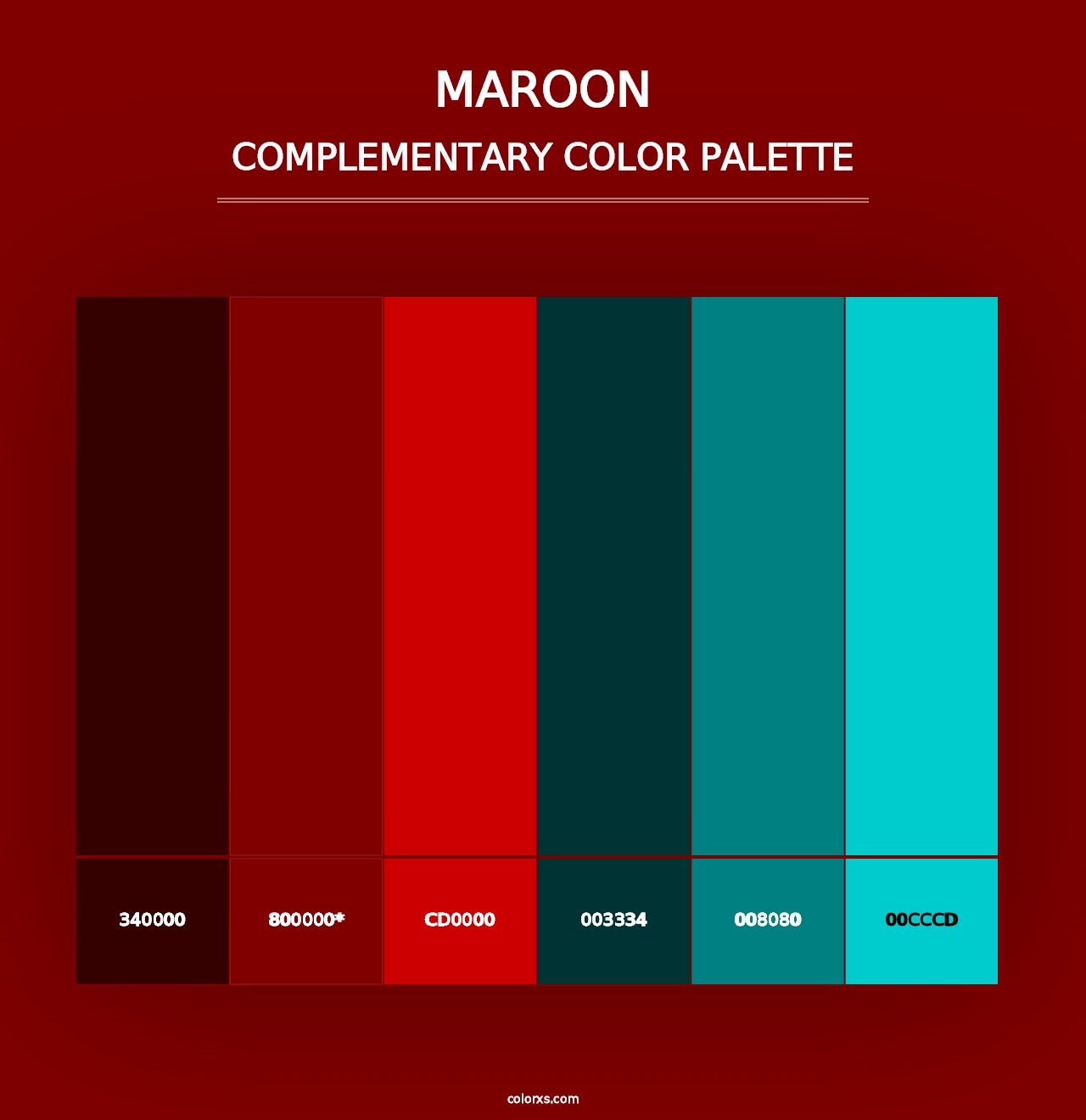 Maroon - Complementary Color Palette