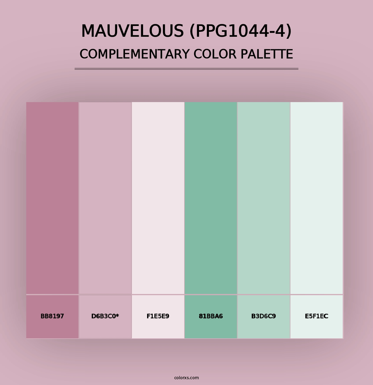 Mauvelous (PPG1044-4) - Complementary Color Palette