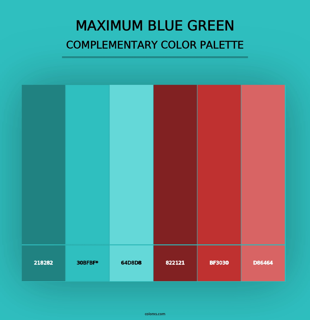 Maximum Blue Green - Complementary Color Palette