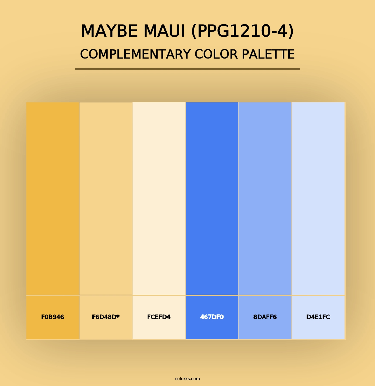 Maybe Maui (PPG1210-4) - Complementary Color Palette