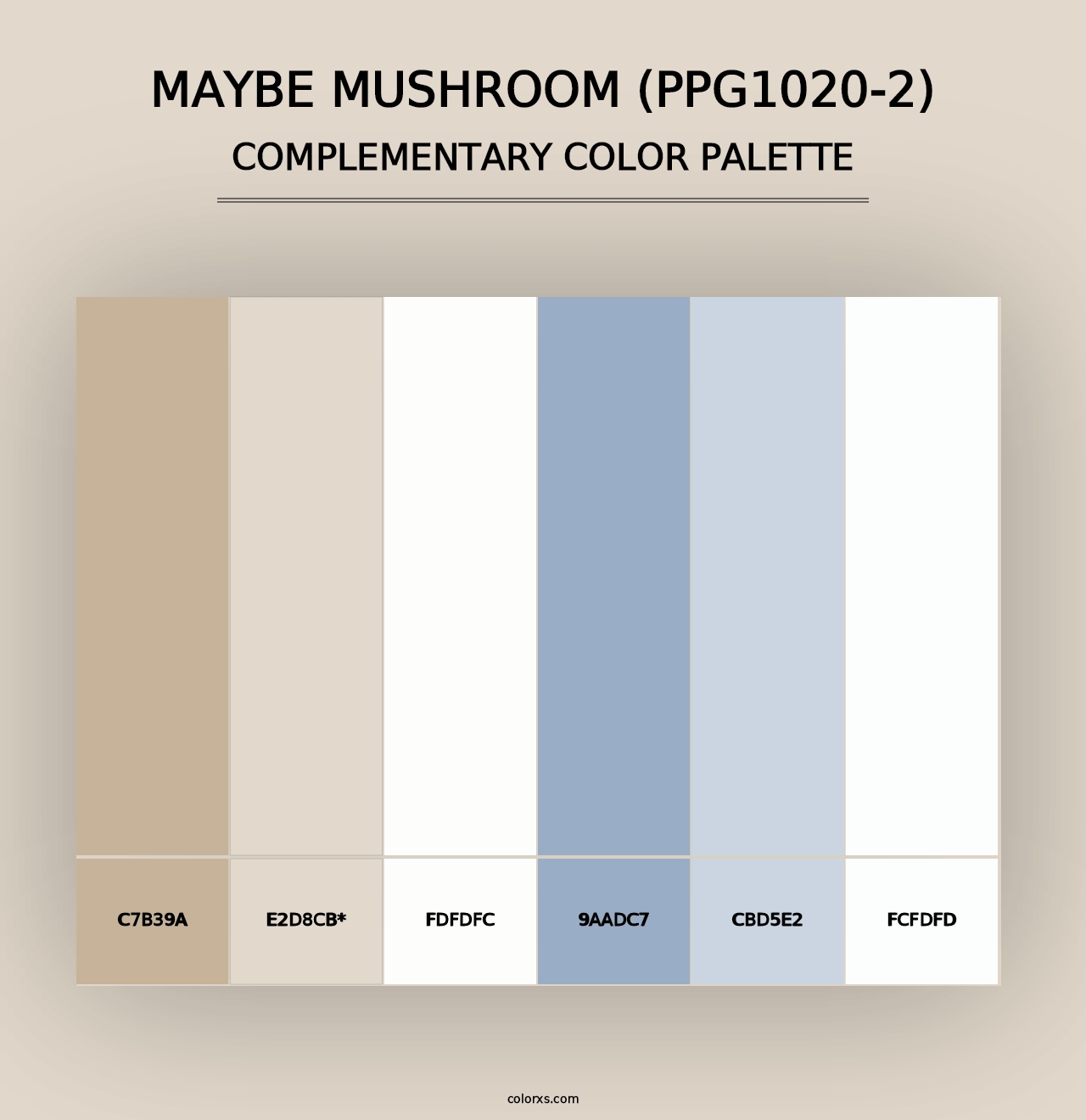 Maybe Mushroom (PPG1020-2) - Complementary Color Palette