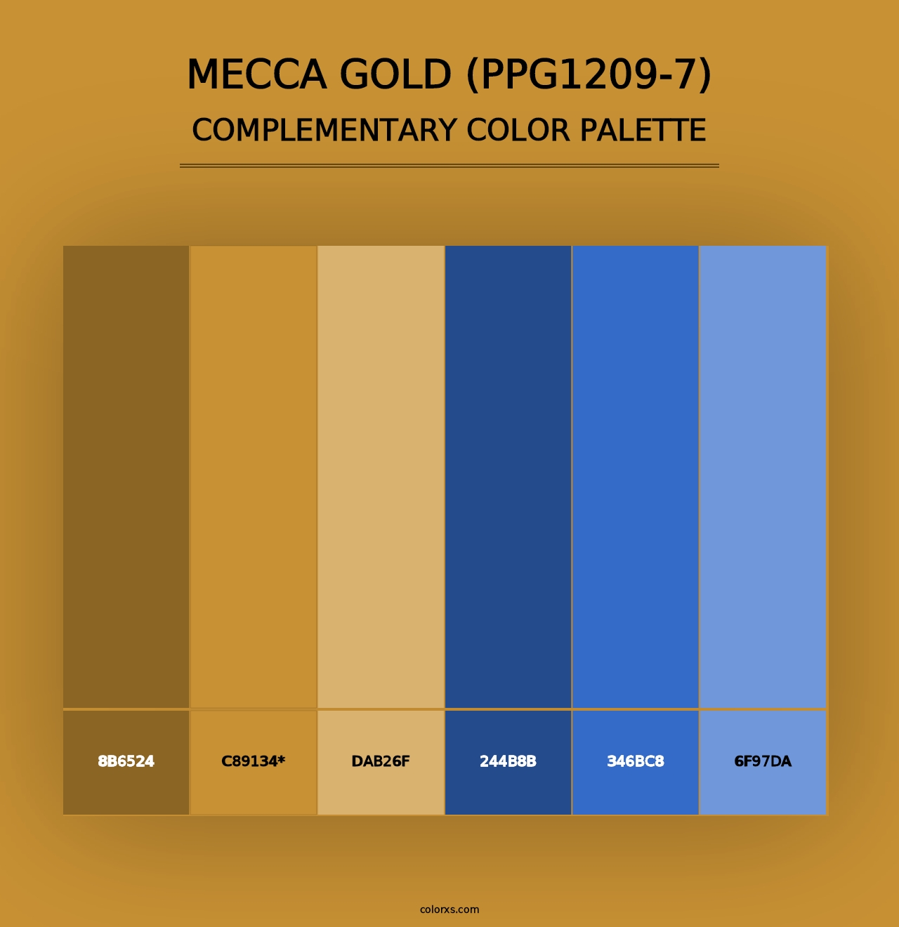 Mecca Gold (PPG1209-7) - Complementary Color Palette