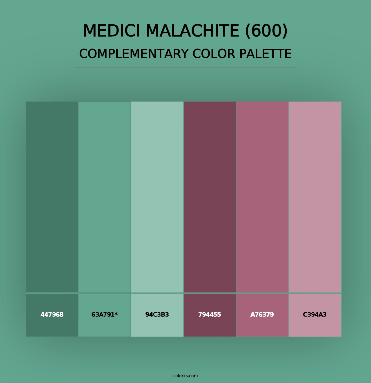 Medici Malachite (600) - Complementary Color Palette