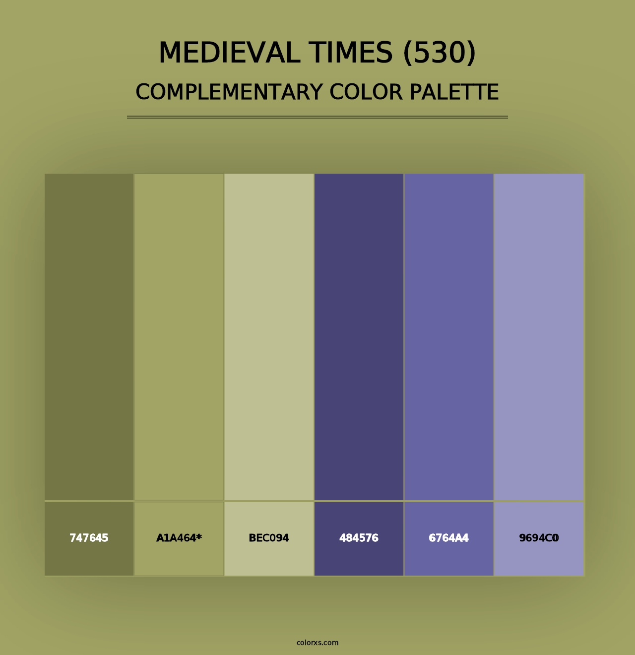 Medieval Times (530) - Complementary Color Palette