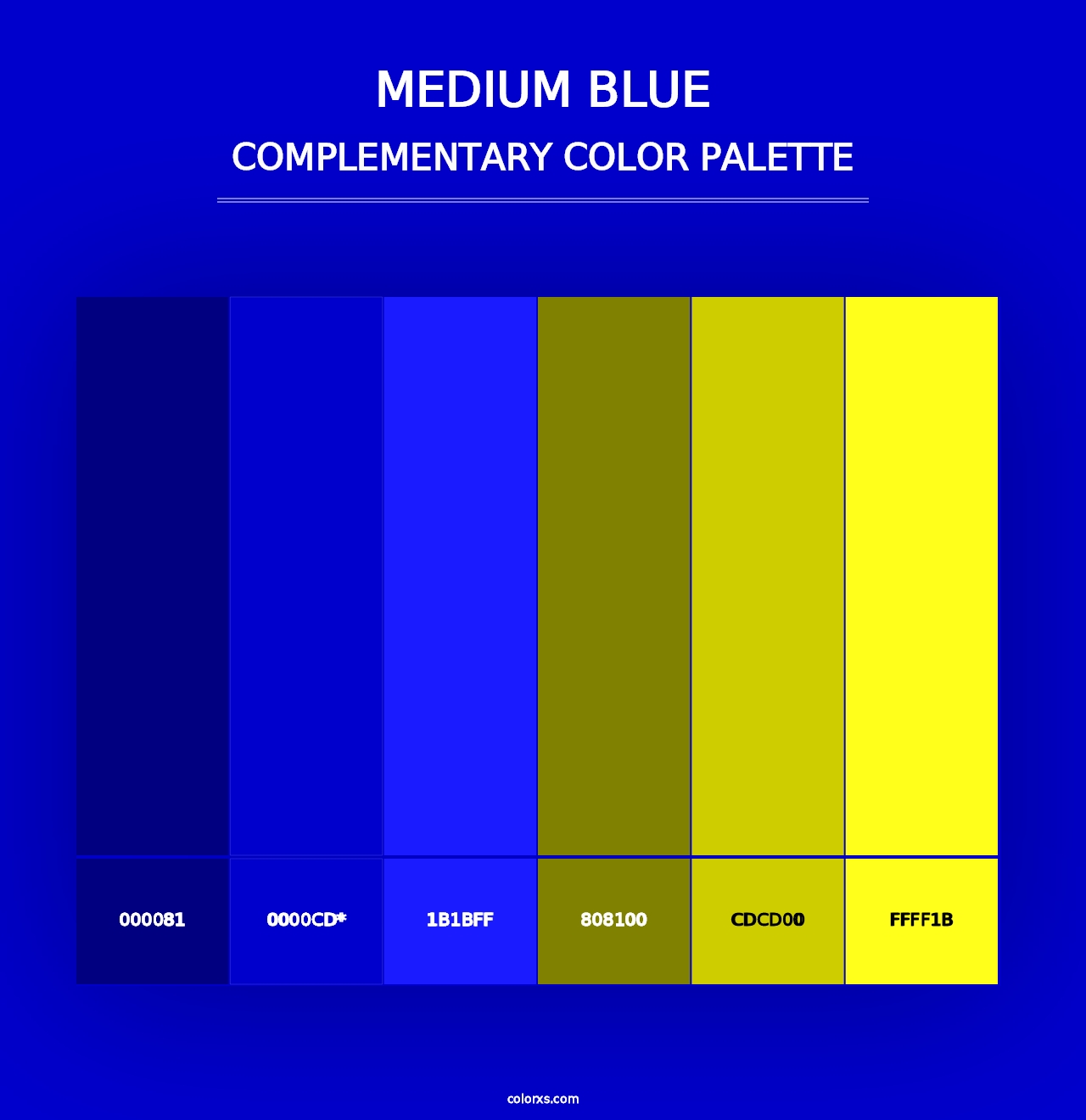 Medium Blue - Complementary Color Palette