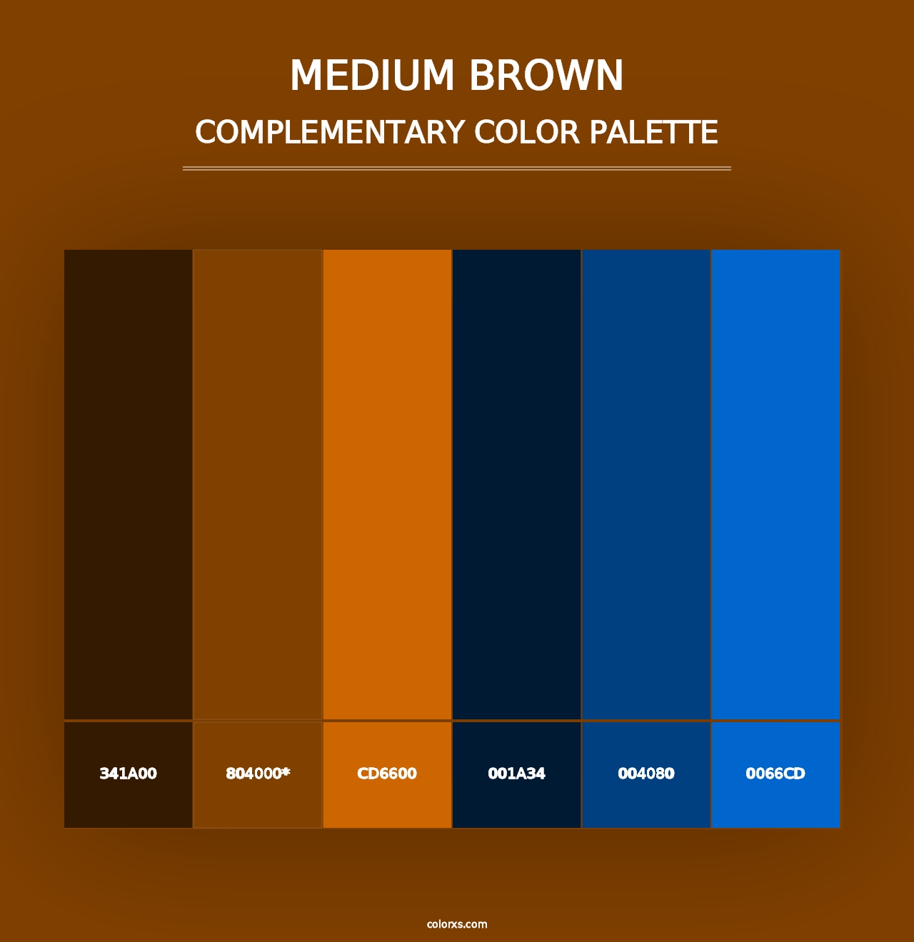 Medium Brown - Complementary Color Palette