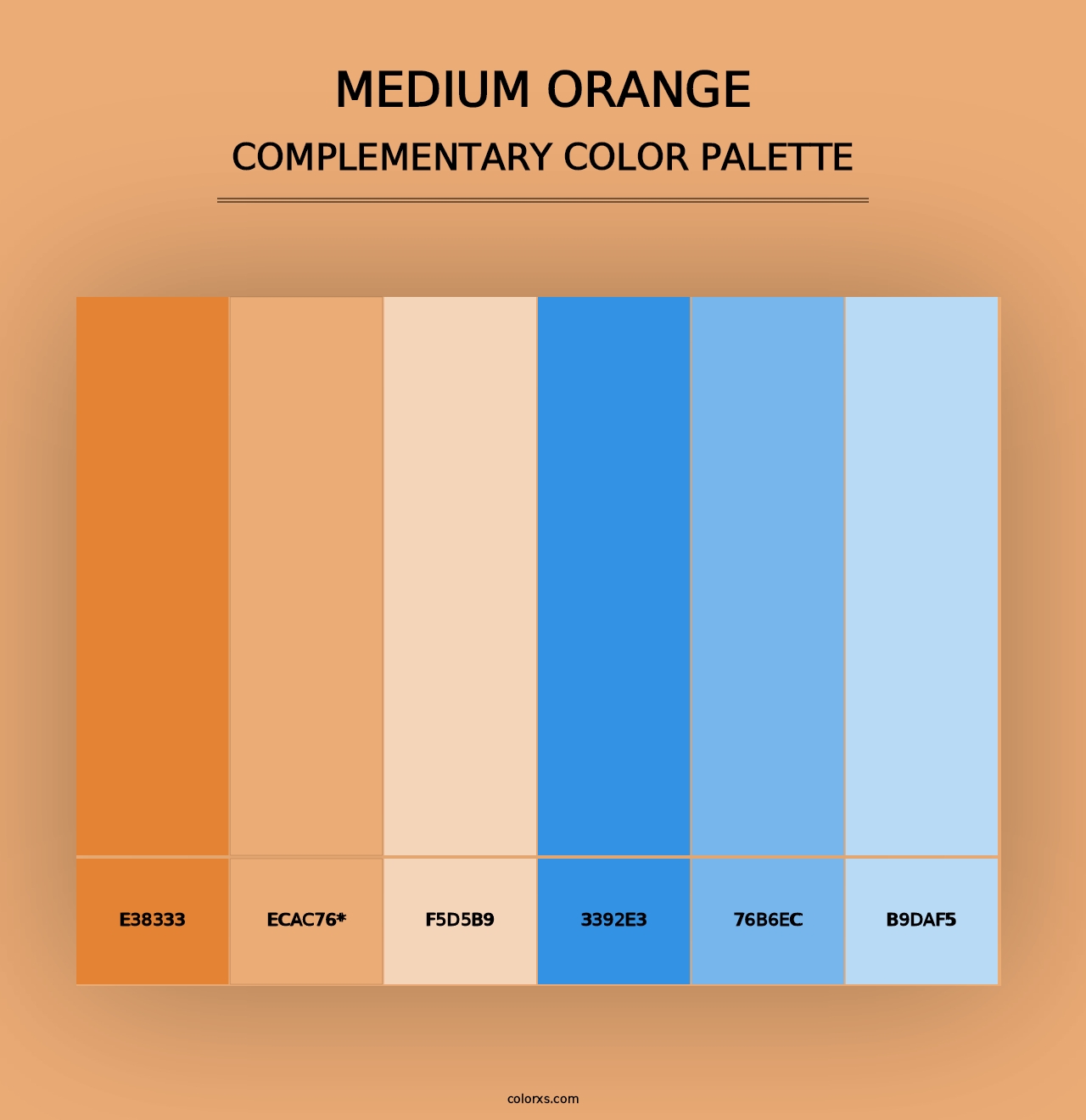 Medium Orange - Complementary Color Palette