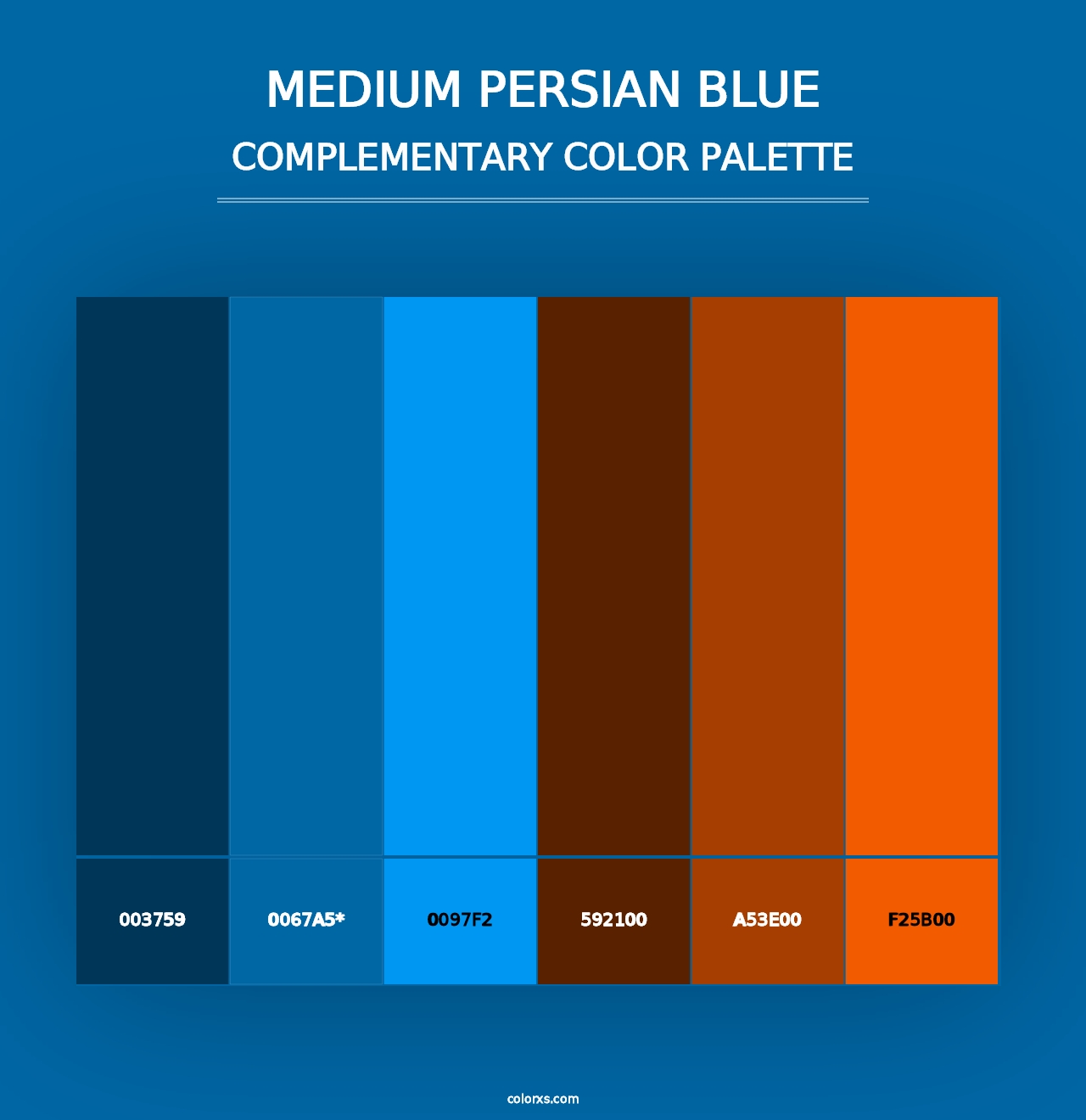 Medium Persian Blue - Complementary Color Palette