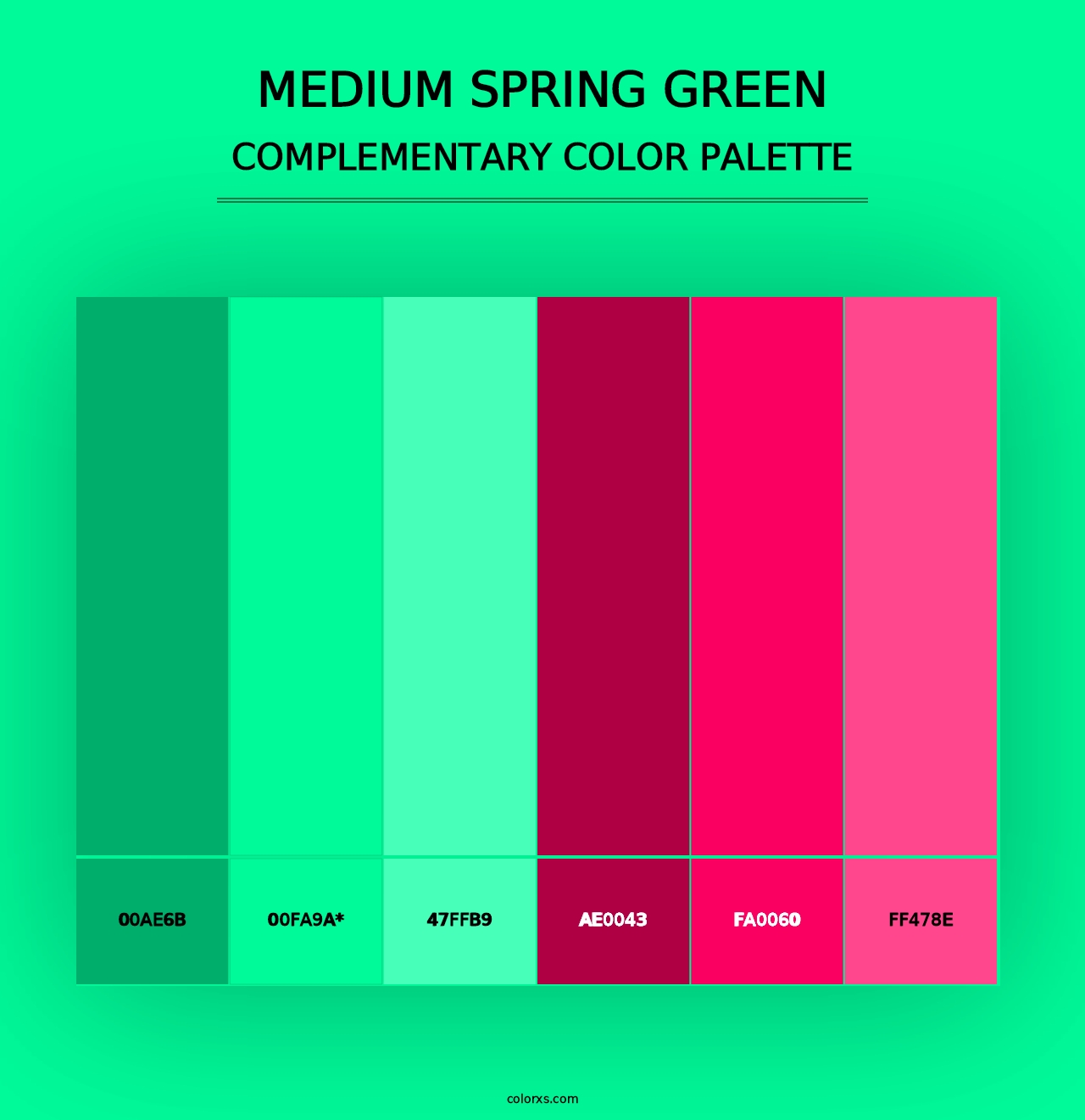 Medium Spring Green - Complementary Color Palette