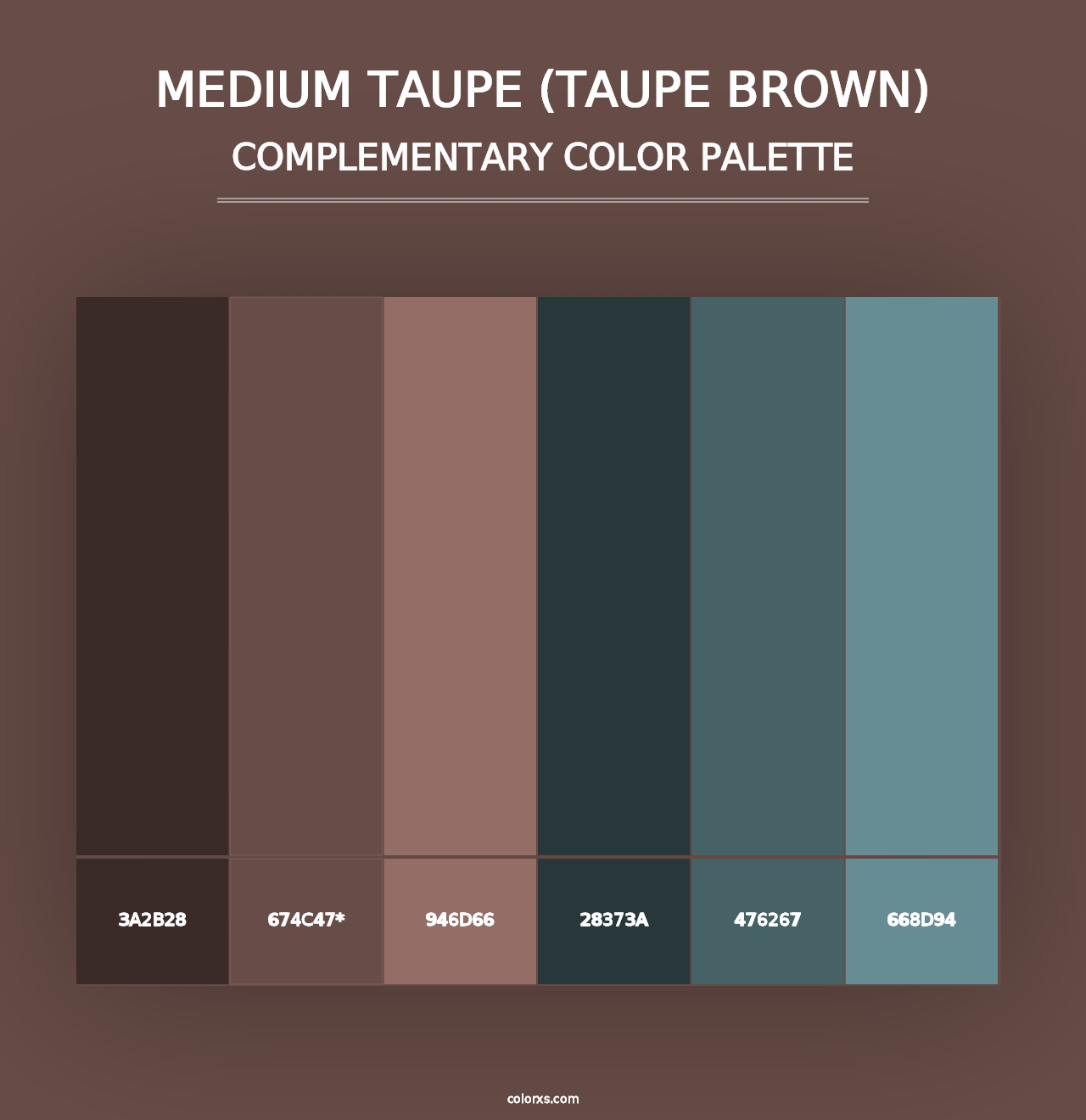 Medium Taupe (Taupe Brown) - Complementary Color Palette