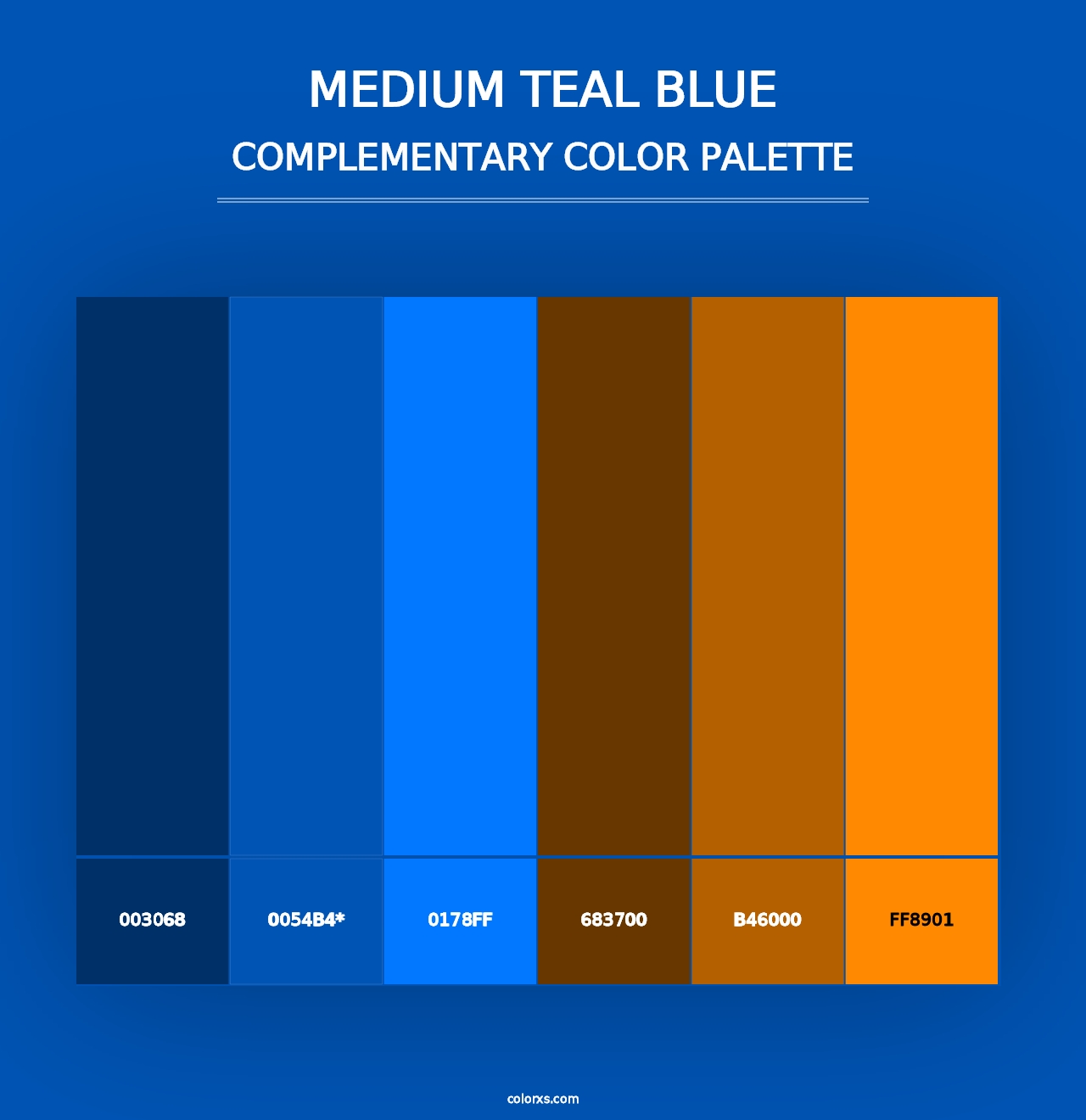 Medium Teal Blue - Complementary Color Palette