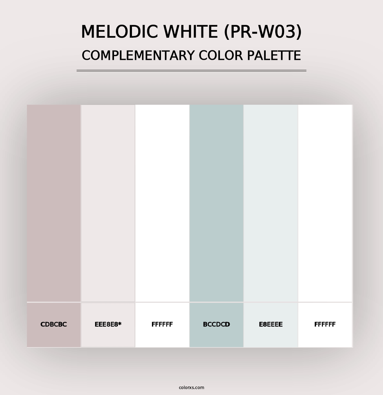 Melodic White (PR-W03) - Complementary Color Palette