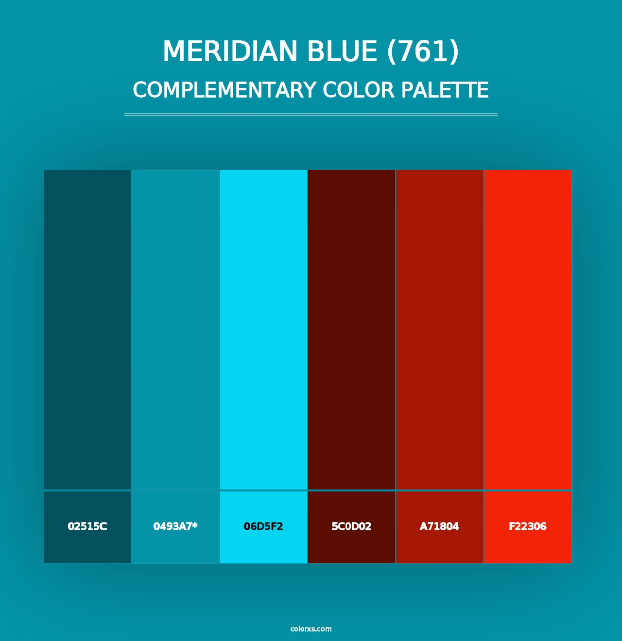 Meridian Blue (761) - Complementary Color Palette