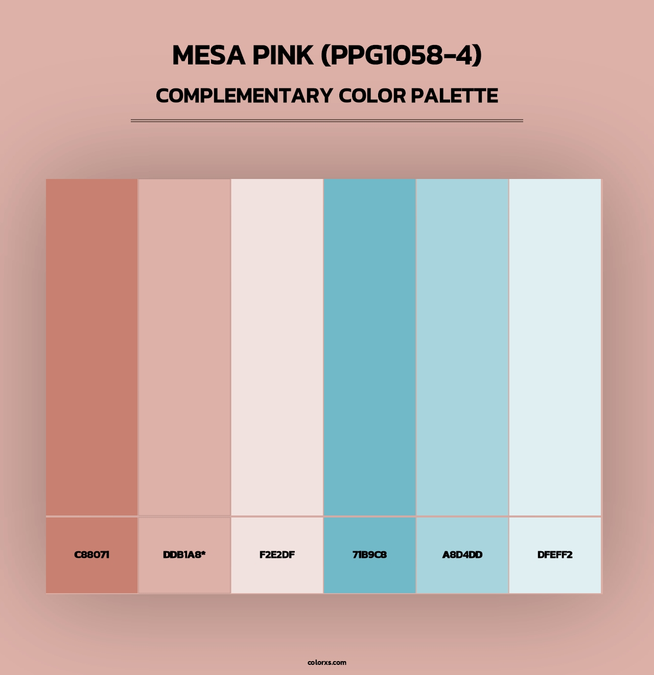 Mesa Pink (PPG1058-4) - Complementary Color Palette