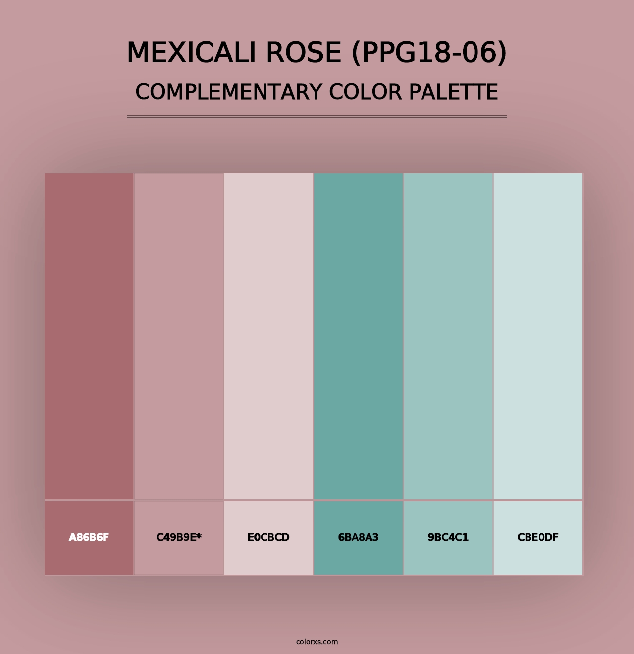 Mexicali Rose (PPG18-06) - Complementary Color Palette