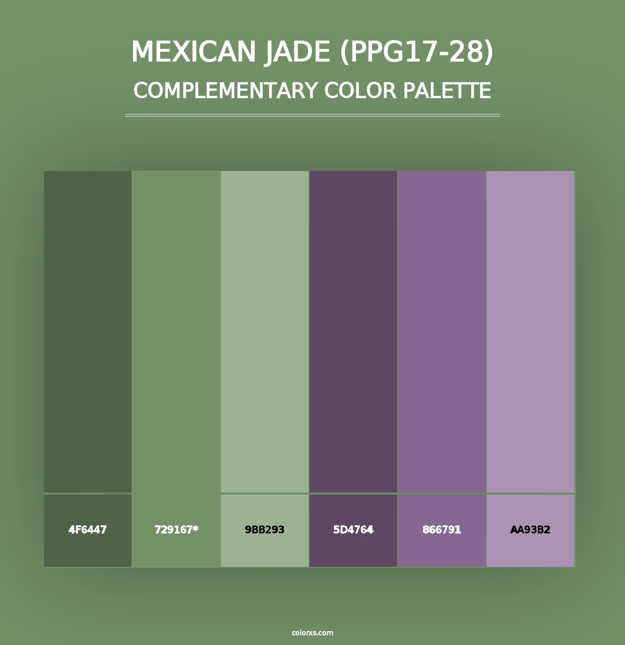 Mexican Jade (PPG17-28) - Complementary Color Palette