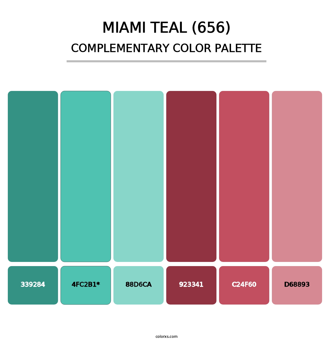 Miami Teal (656) - Complementary Color Palette