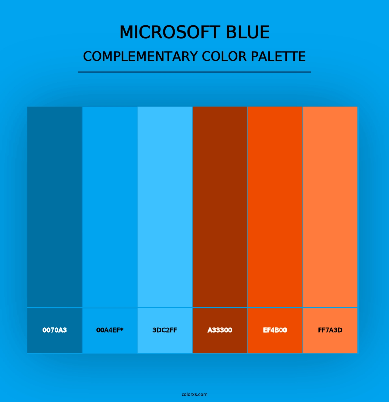 Microsoft Blue - Complementary Color Palette