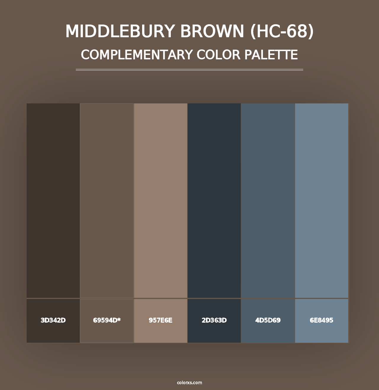 Middlebury Brown (HC-68) - Complementary Color Palette