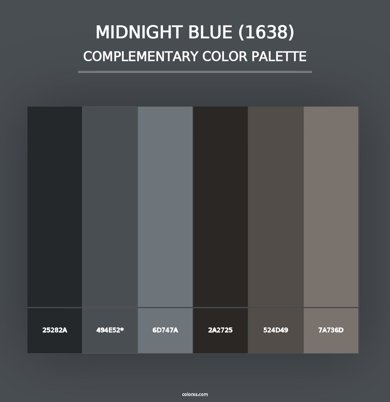 Midnight Blue (1638) - Complementary Color Palette