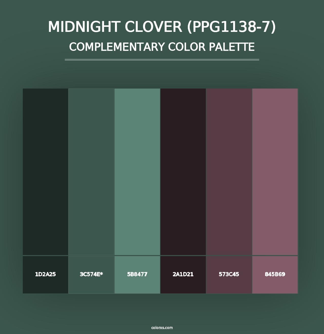 Midnight Clover (PPG1138-7) - Complementary Color Palette