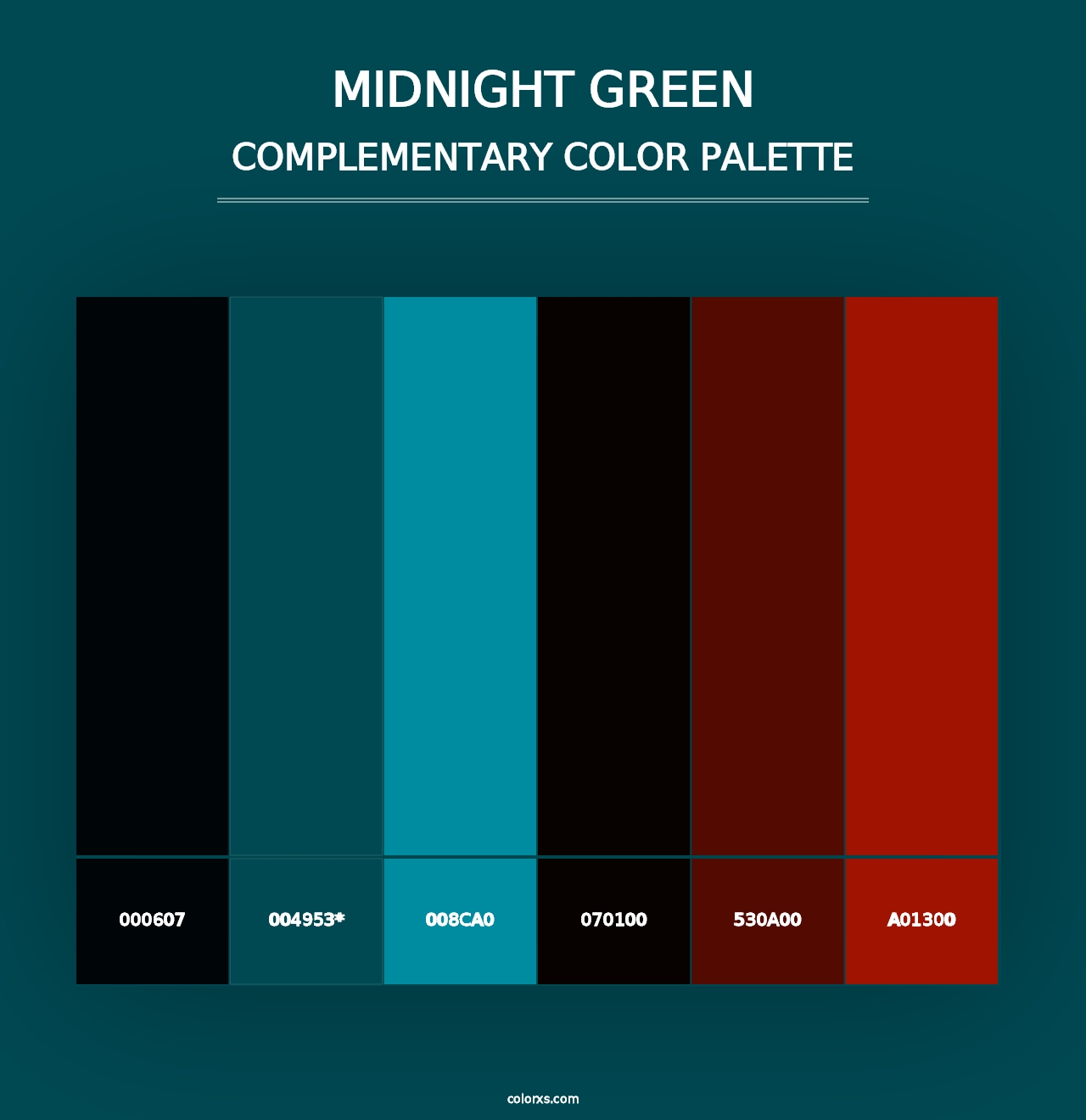 Midnight Green - Complementary Color Palette