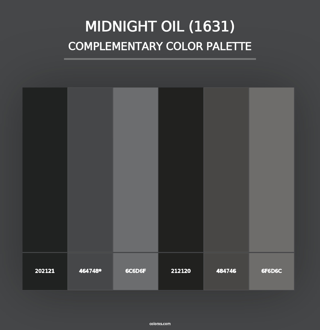 Midnight Oil (1631) - Complementary Color Palette