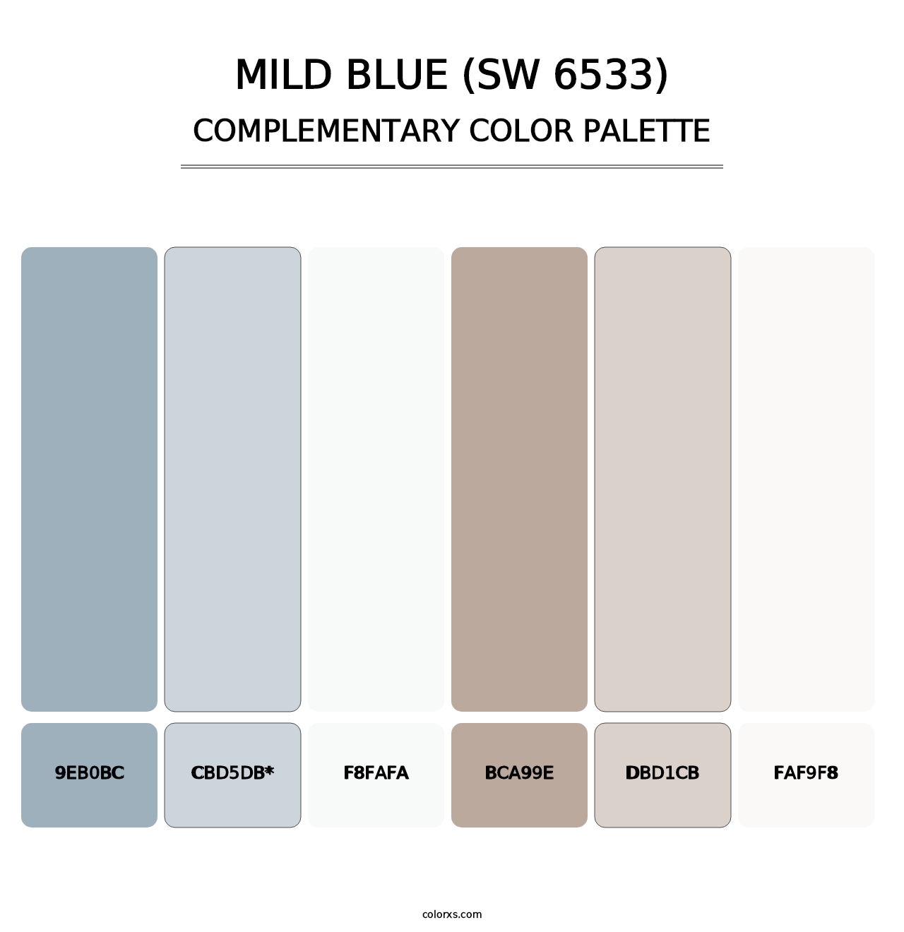 Mild Blue (SW 6533) - Complementary Color Palette