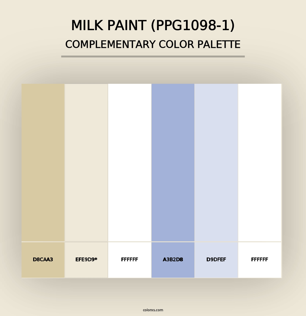 Milk Paint (PPG1098-1) - Complementary Color Palette