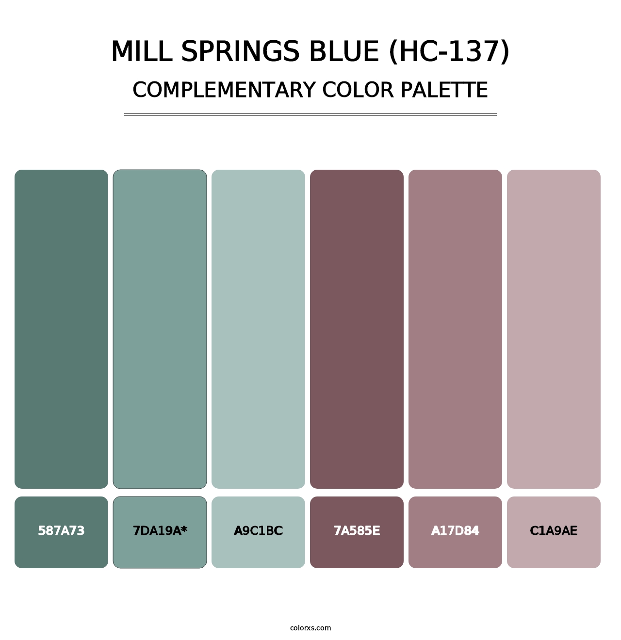 Mill Springs Blue (HC-137) - Complementary Color Palette