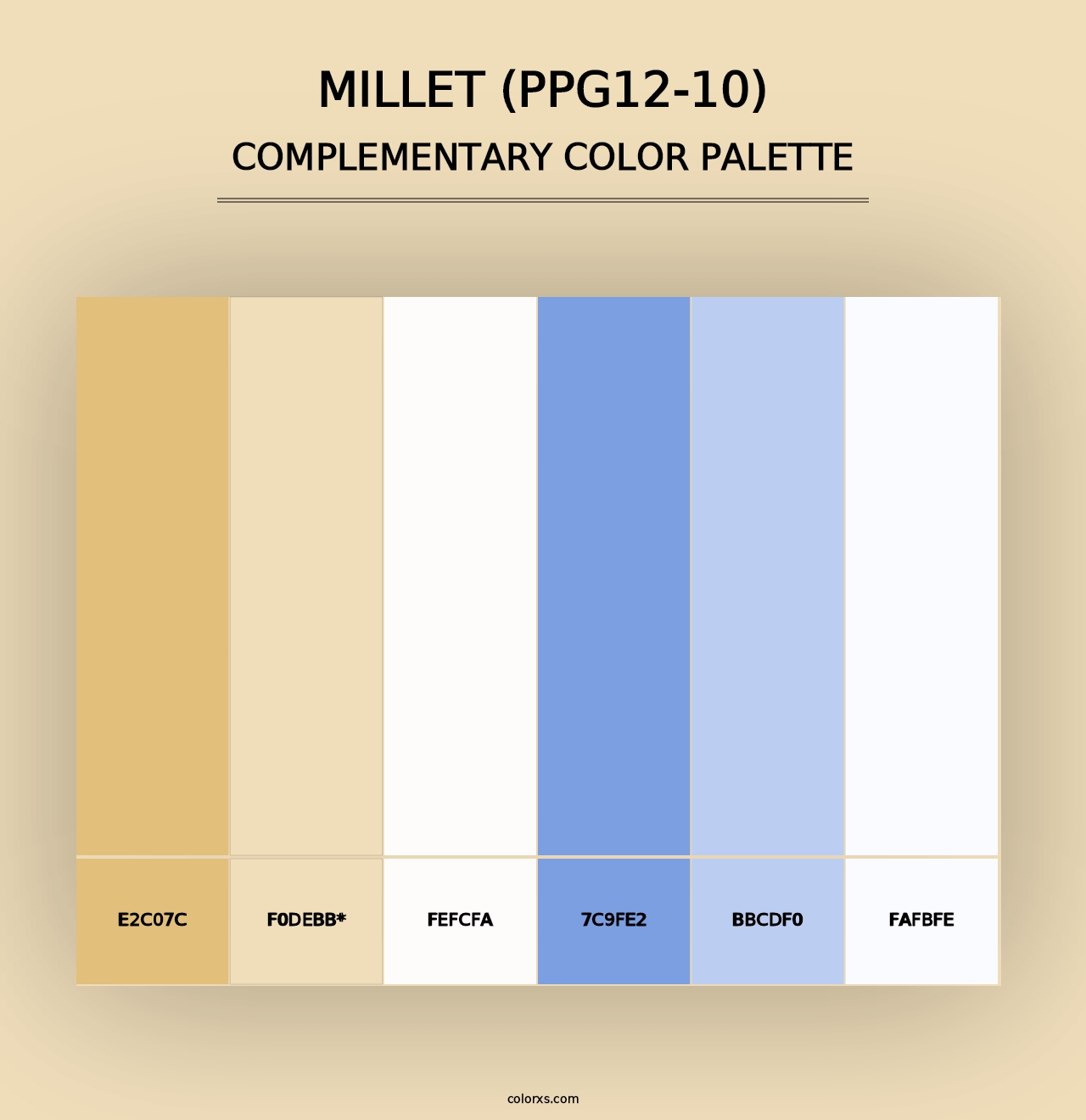 Millet (PPG12-10) - Complementary Color Palette