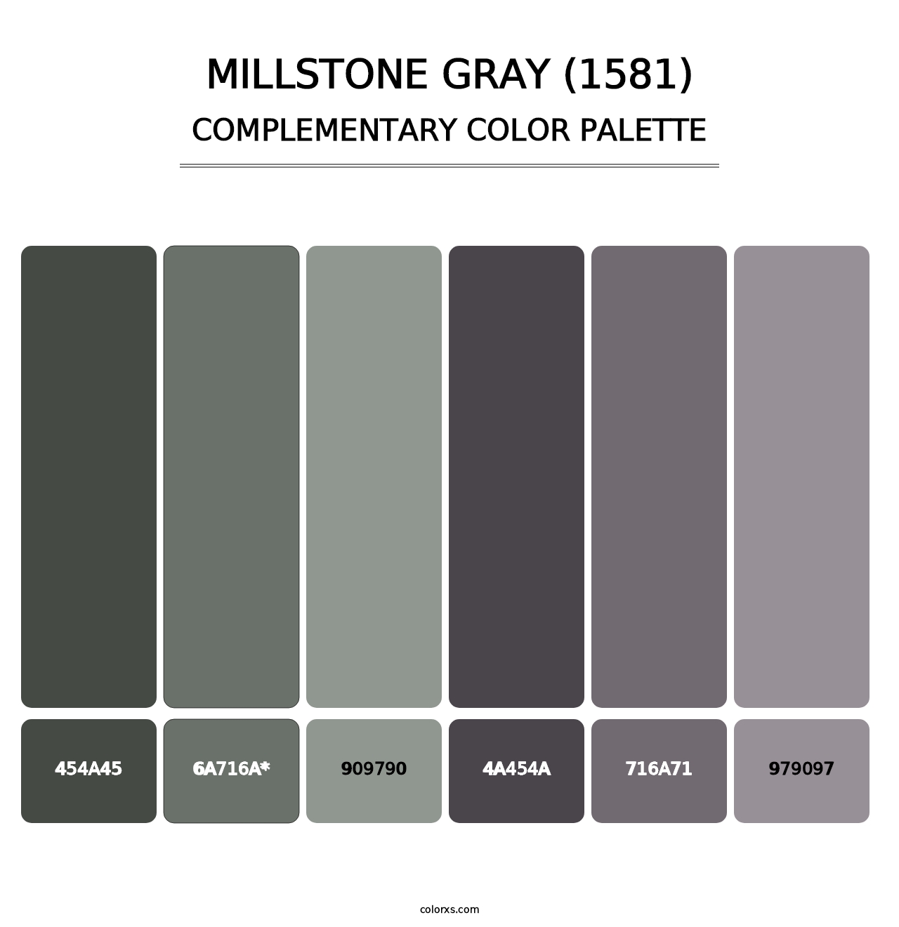 Millstone Gray (1581) - Complementary Color Palette