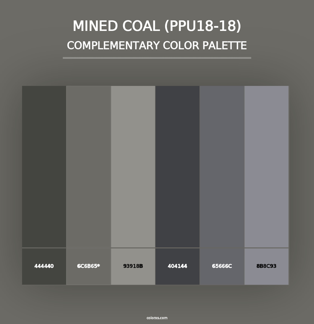 Mined Coal (PPU18-18) - Complementary Color Palette