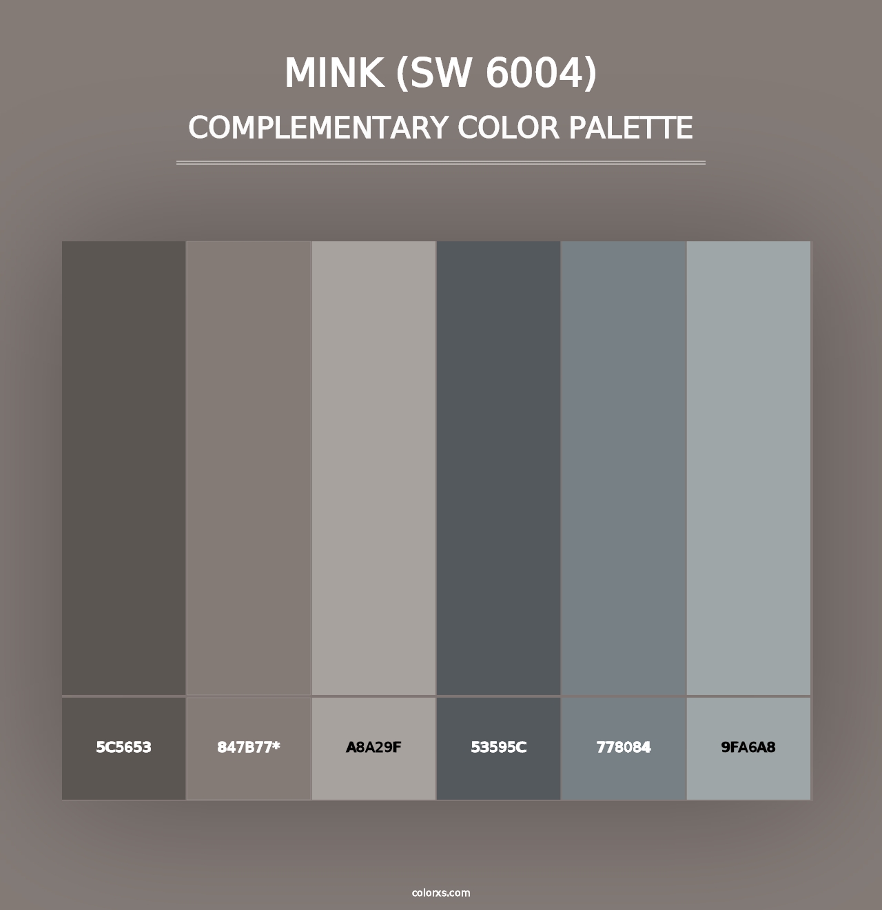 Mink (SW 6004) - Complementary Color Palette