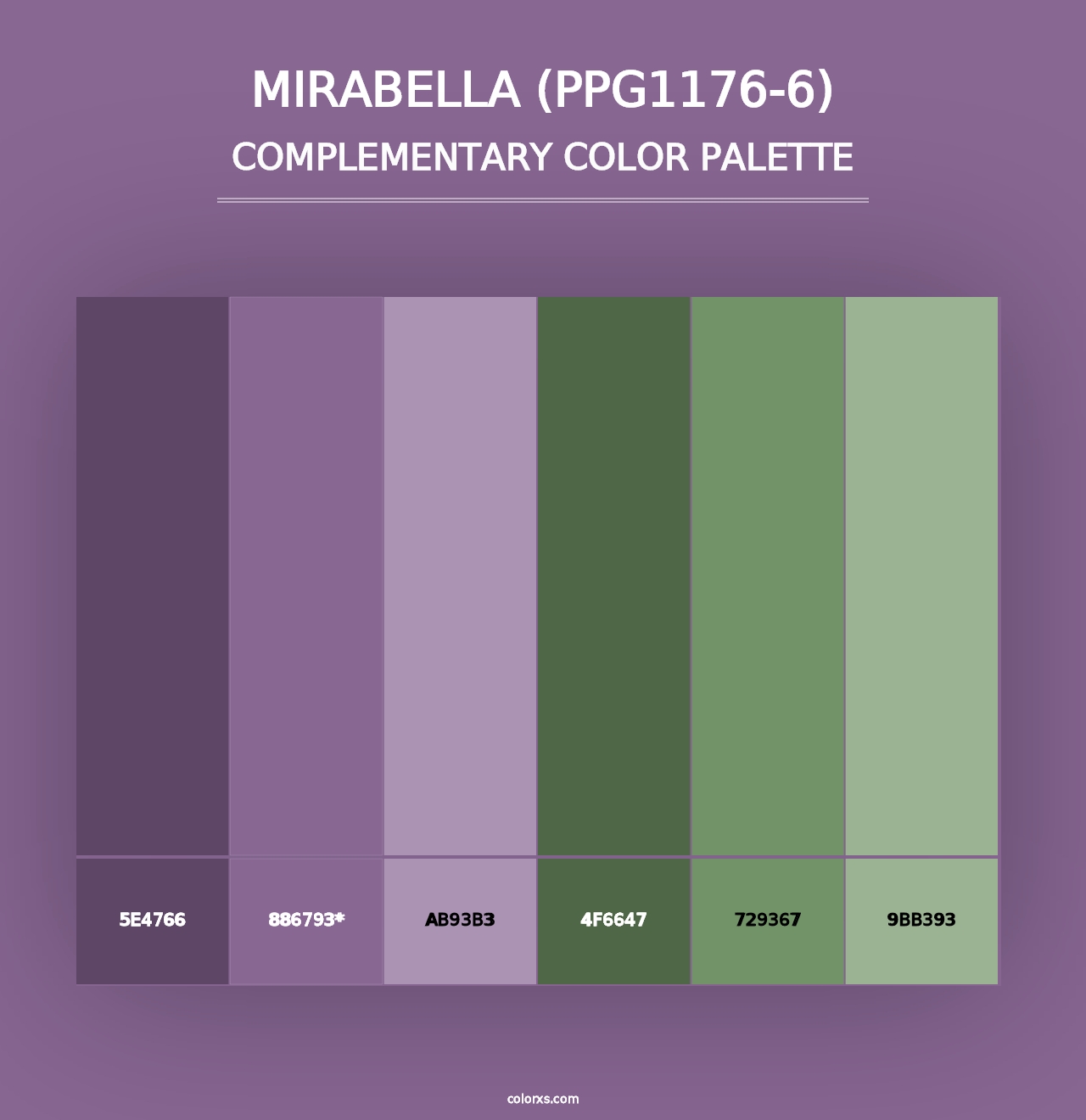 Mirabella (PPG1176-6) - Complementary Color Palette