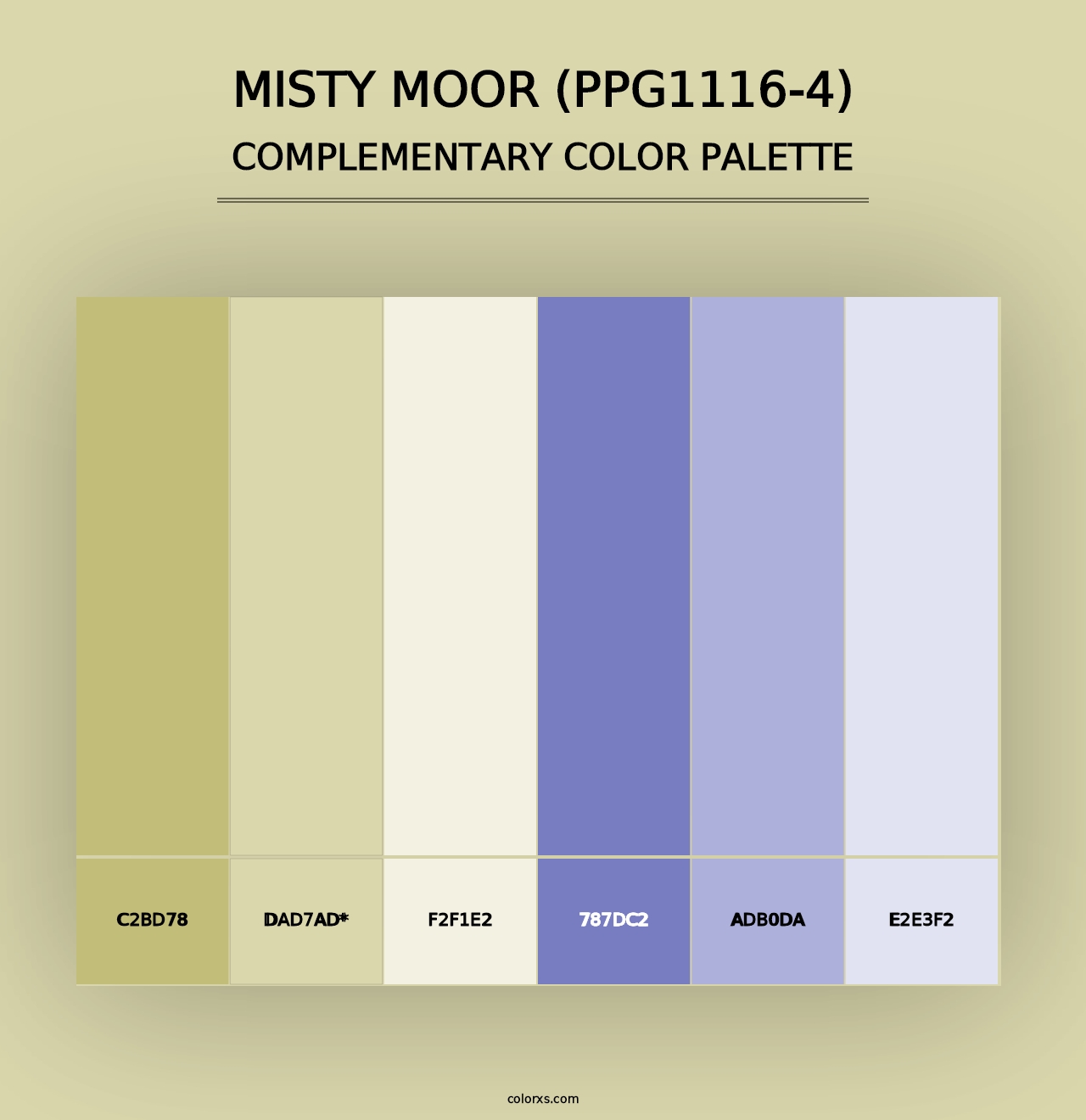 Misty Moor (PPG1116-4) - Complementary Color Palette