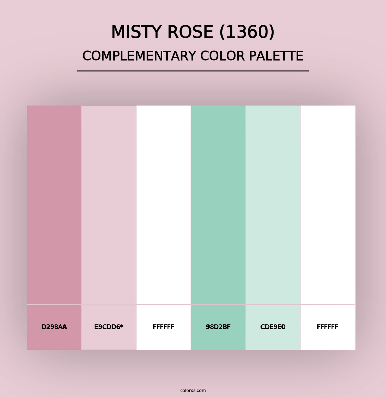 Misty Rose (1360) - Complementary Color Palette