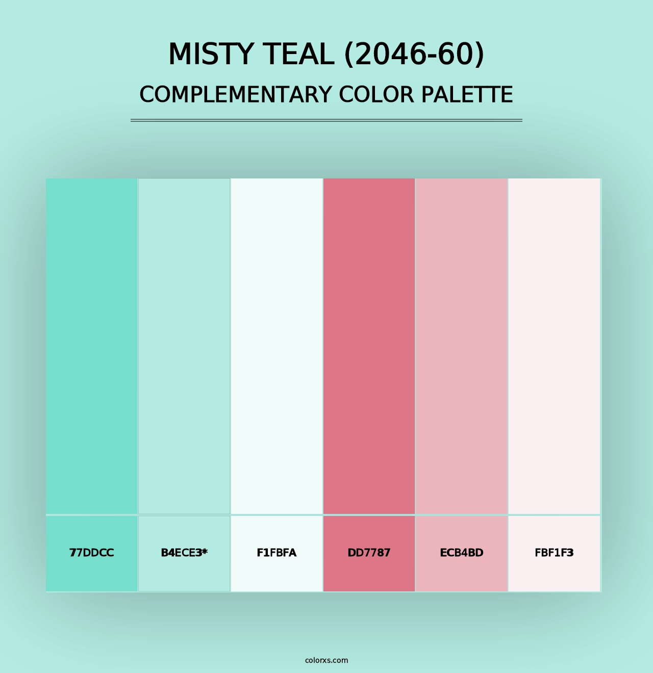 Misty Teal (2046-60) - Complementary Color Palette