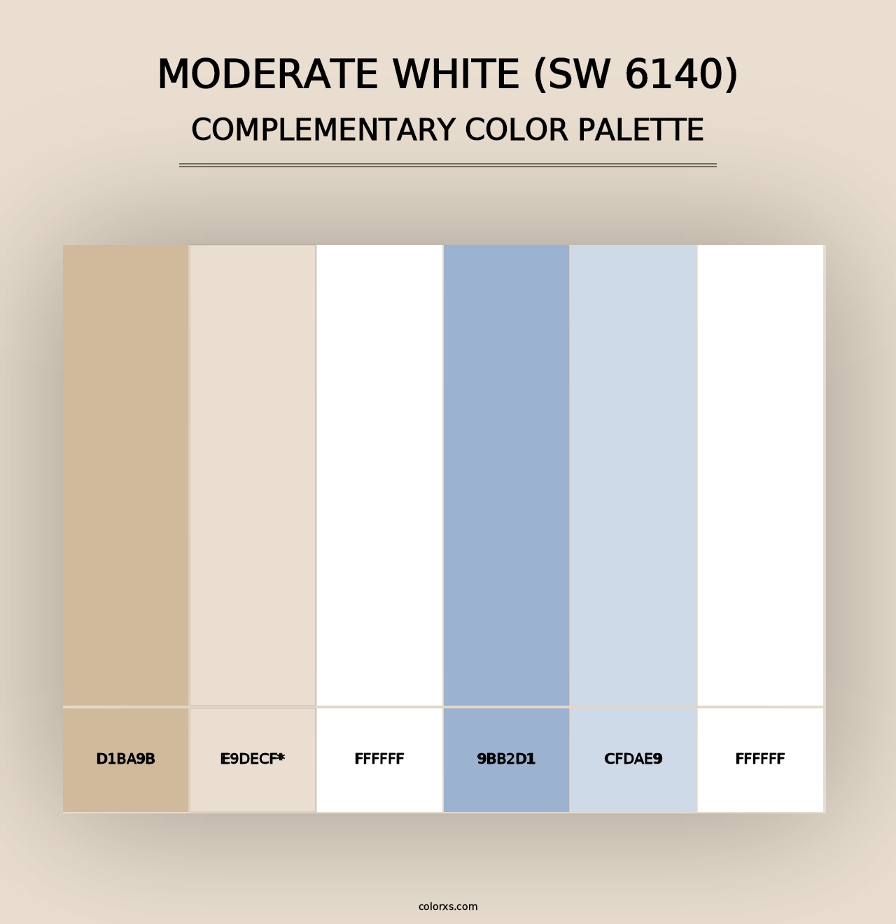 Moderate White (SW 6140) - Complementary Color Palette